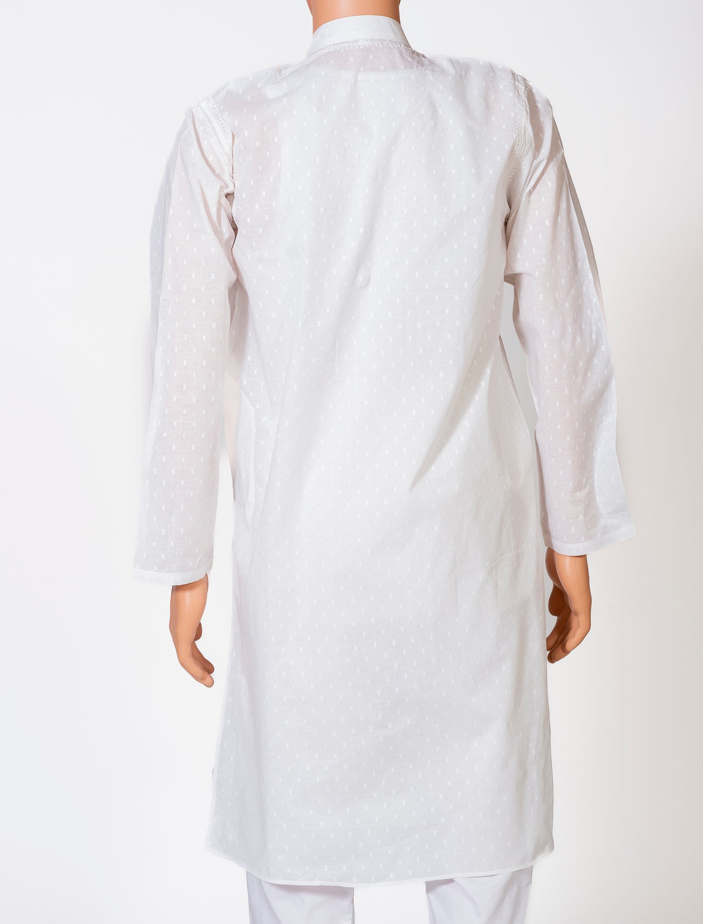 Soft Cotton White Gents Kurta Hand Embroided Chikankari Lucknow Chikan Emporium
