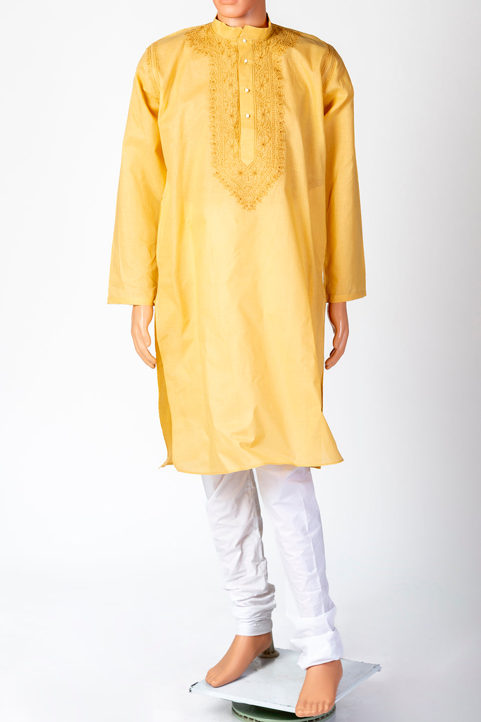 Nice Hand Chikankari Cotton Kurta Fawn Colour Lucknow Chikan Emporium.