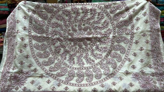 Cream Colour silk saree all over bootis