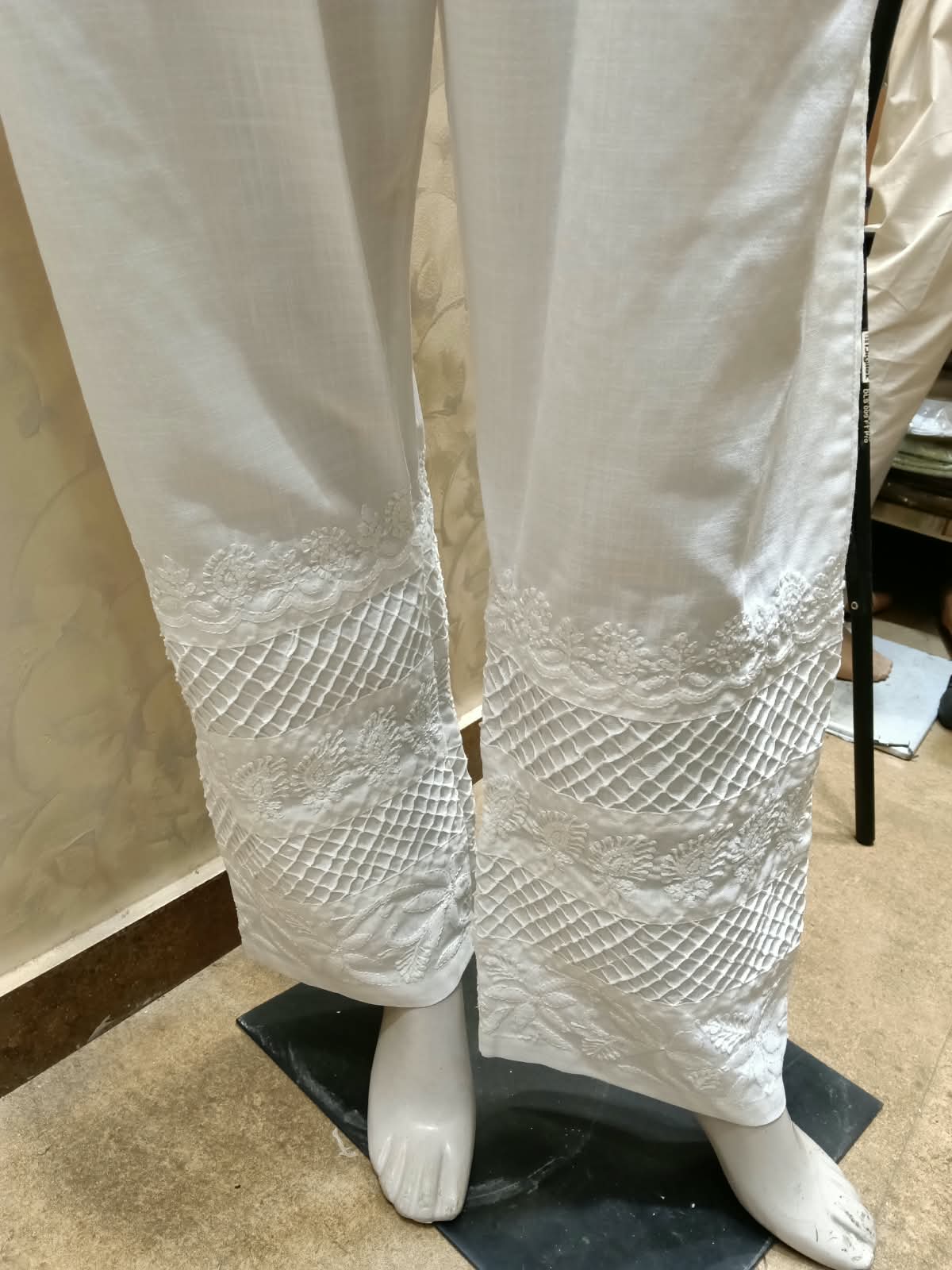 Lucknow Chikan Emporium Hand Chikankari soft skin friendly cotton white palazzo