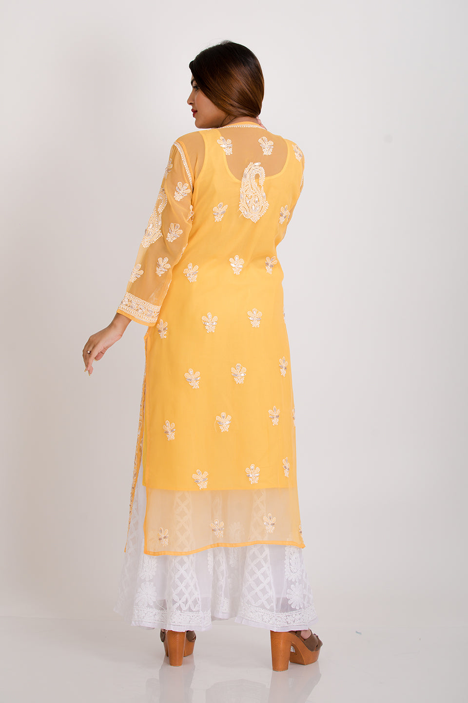 Anouk - By Myntra Kurti Set For Women Indian Style V-Neck Mustard Yellow  Grey Printed Viscose Rayon Calf Length Regular Kurta with Trousers Stole  Kurti Set Party Wear - Walmart.com