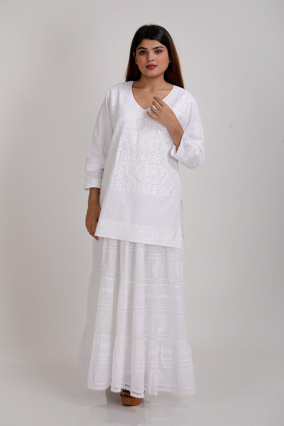 White Handmade Chikankari Modal Cotton Kurta Palazzo Set Ethnic Wear  Lucknowi Chikan Salwar Kameez Dress/ Chikankari Kurta/ Chikan Dress Set -  Etsy Finland