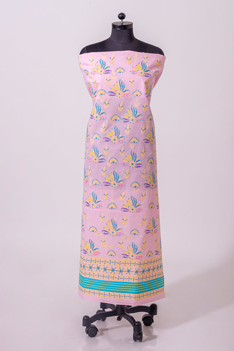 Lucknowi Chikankari light pink Unstiched  Kurta/Kurti