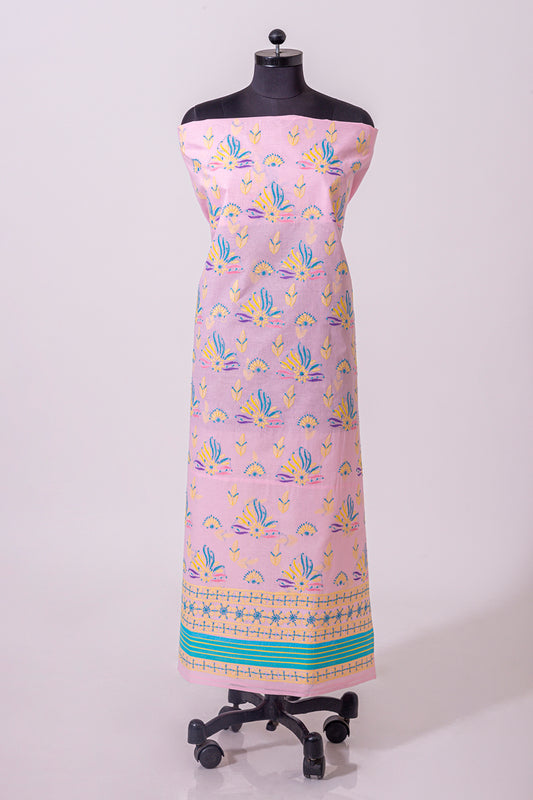 Lucknowi Chikankari light pink Unstiched  Kurta/Kurti