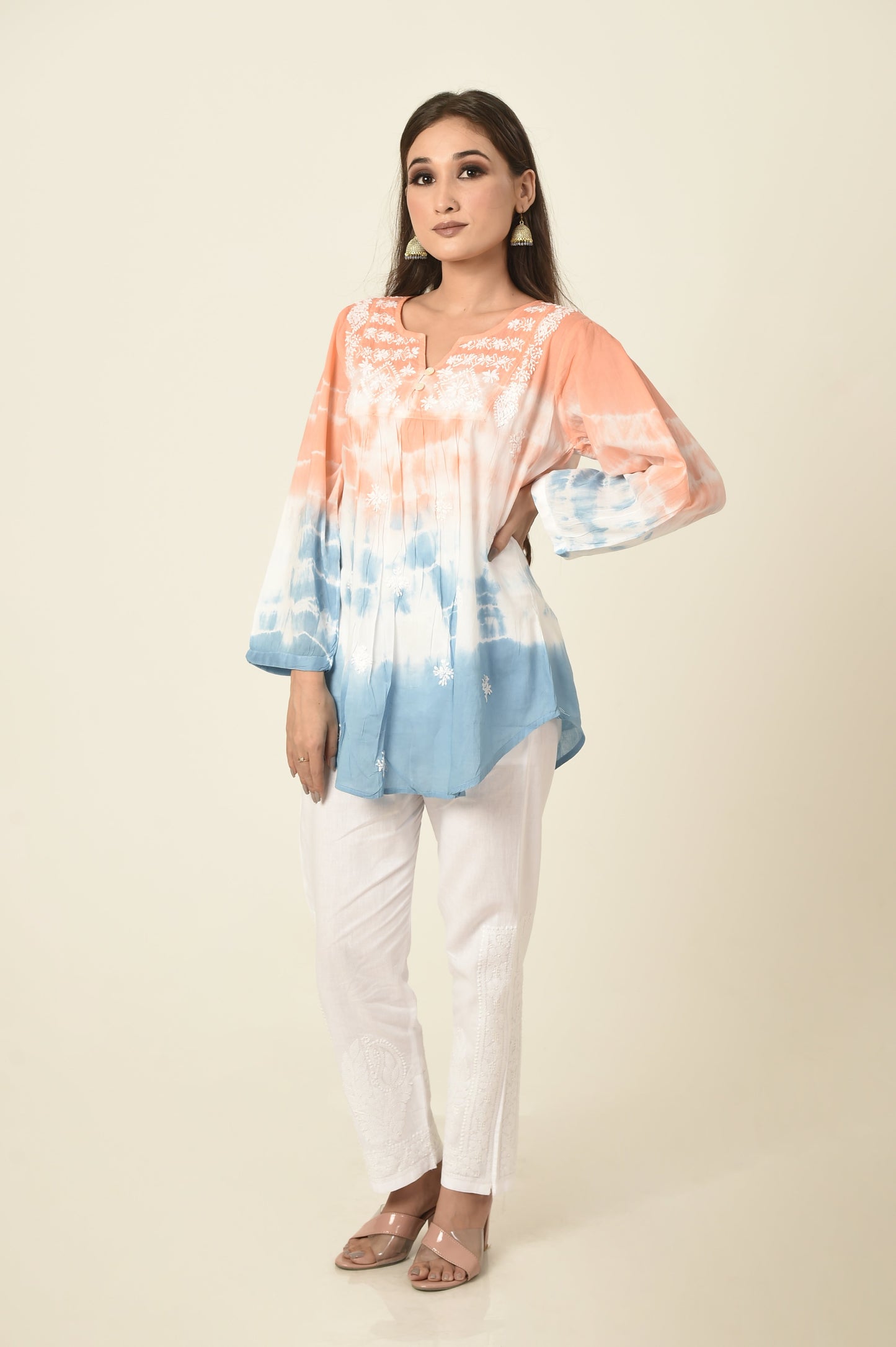 lucknow-chikan-emporium-hand-chikankari-kurti-nice-peach