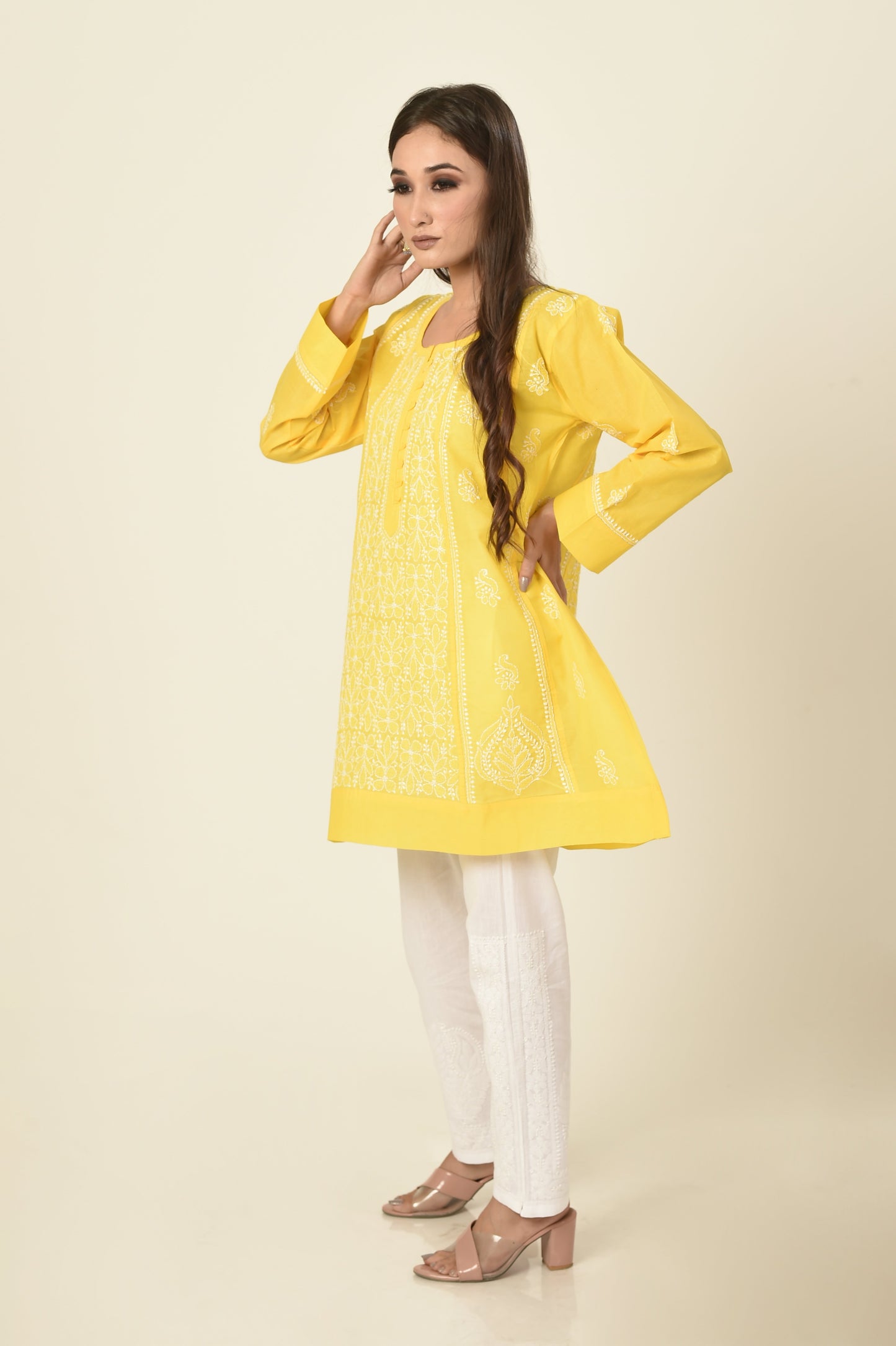 lucknow-chikan-emporium-hand-chikankari-kurti-nice-yellow