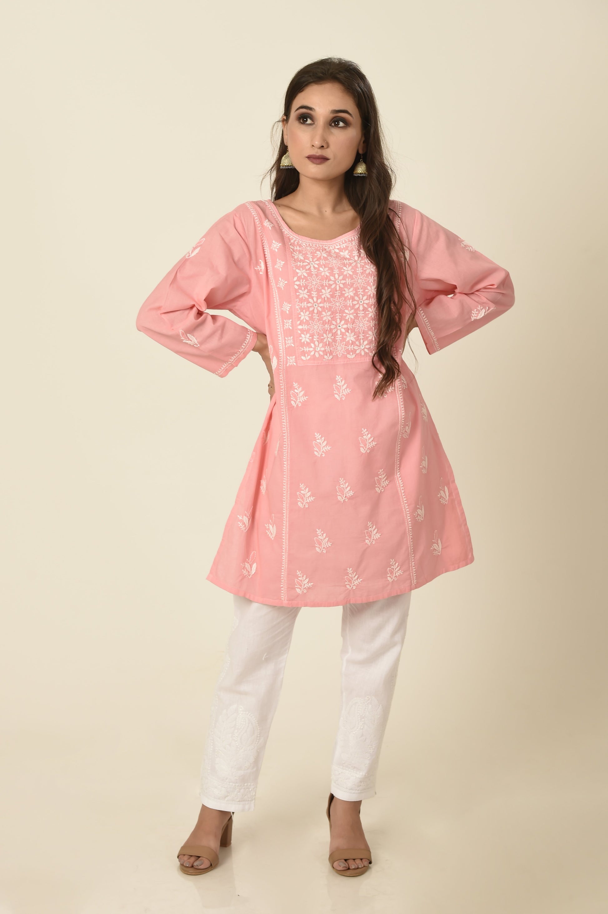 lucknow-chikan-emporium-hand-chikankari-kurti-nice-pink