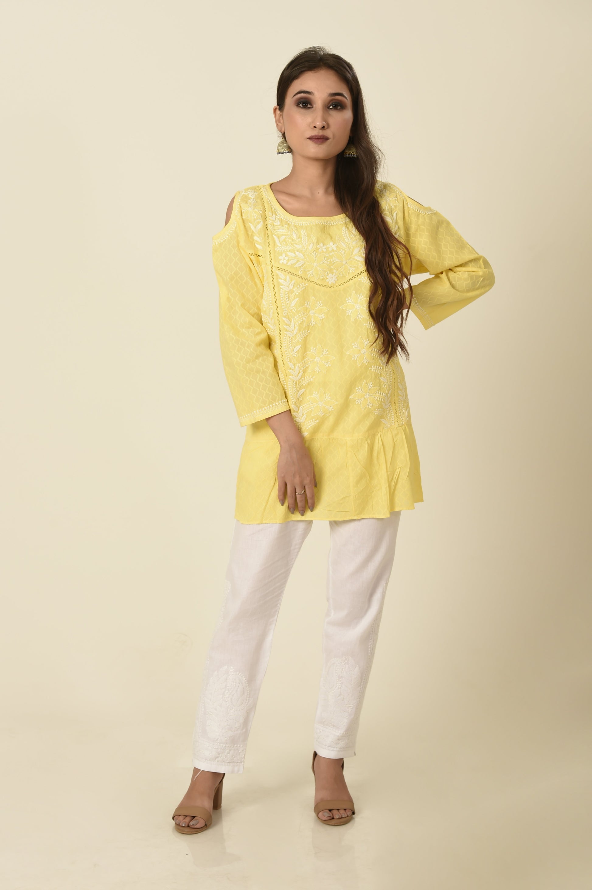 lucknow-chikan-emporium-hand-chikankari-kurti-nice-yellow