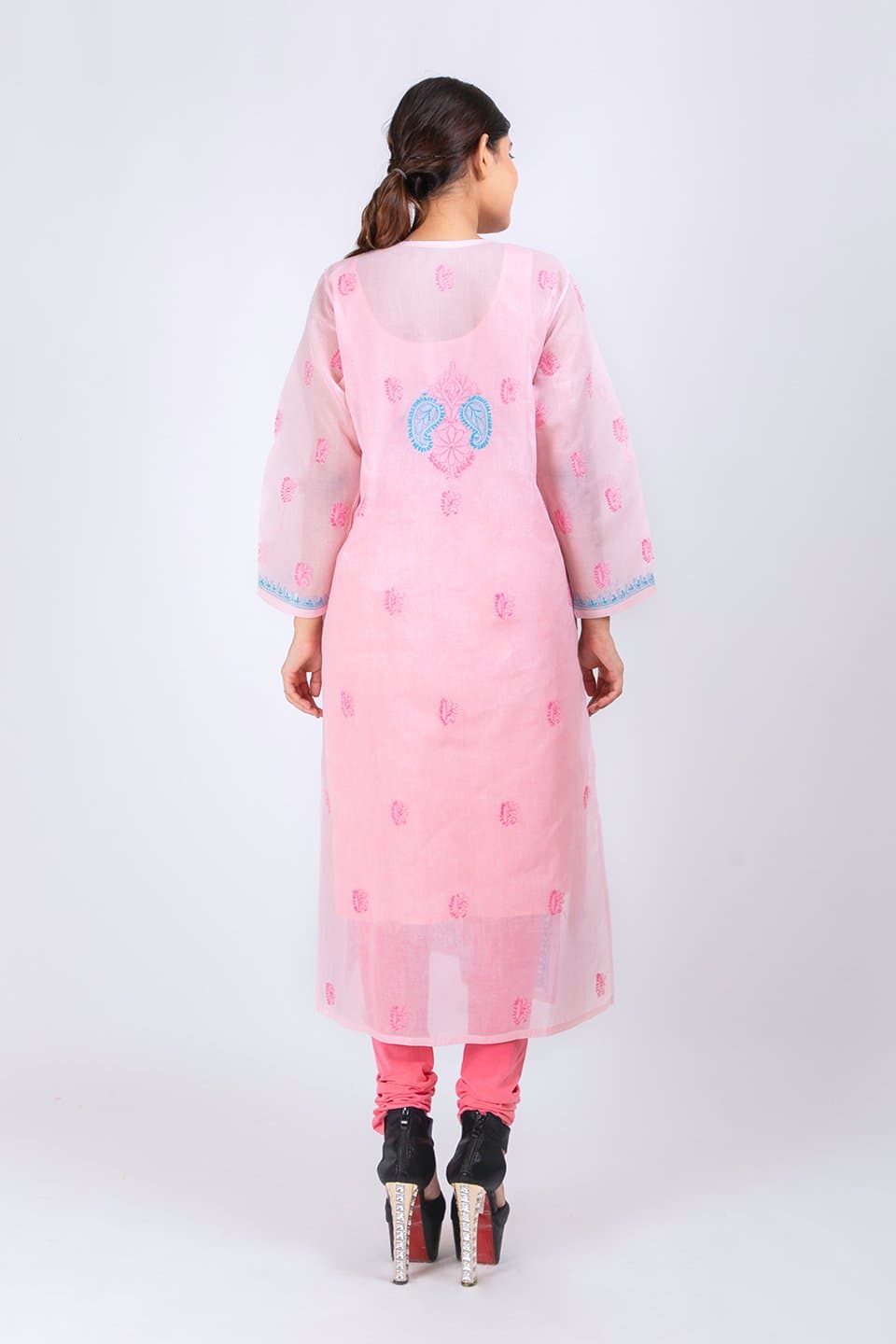 Lucknow Chikan Emporium Hand Chikankari Kurti (Elegant Kota) 