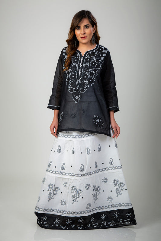 Lucknow Chikan Emporium Skirt Set