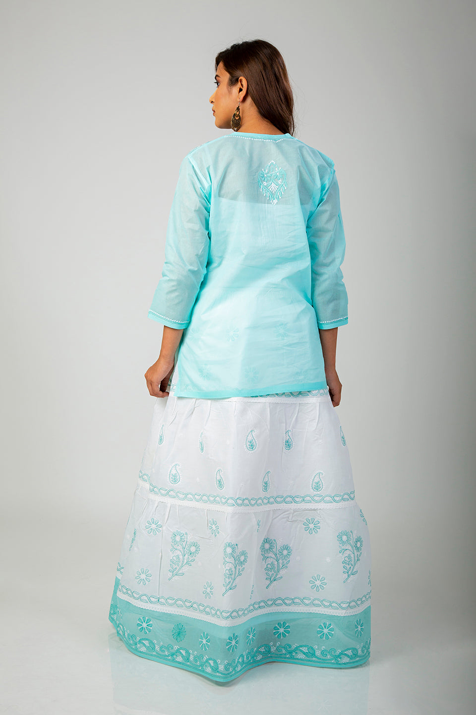 Lucknow Chikan Emporium Skirt set