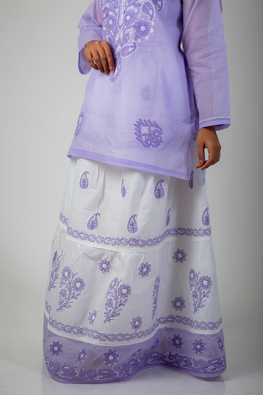 Lucknow Chikan Emporium Skirt  Set