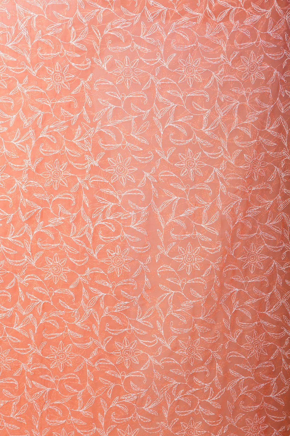 Semi Georgette Peach Chikan Dupatta