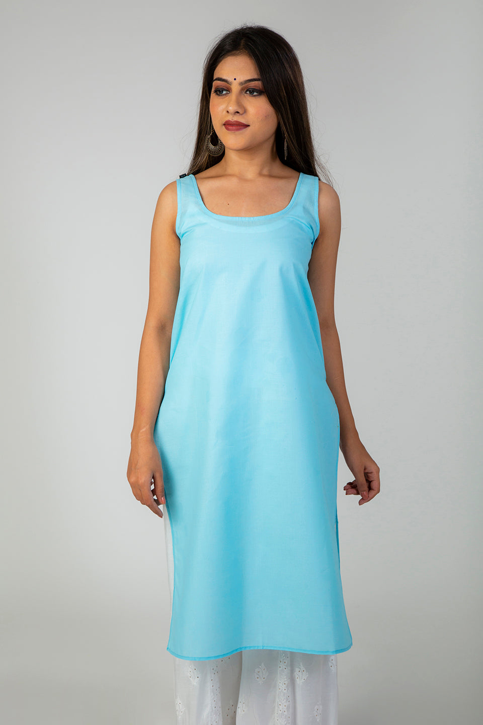 Chikan Blue Slip For Women