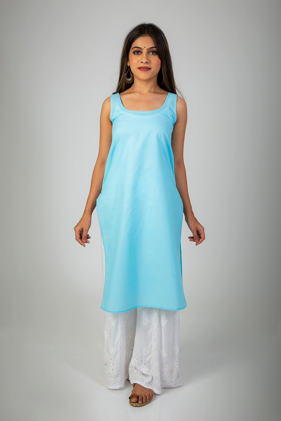 Chikan Blue Slip For Women