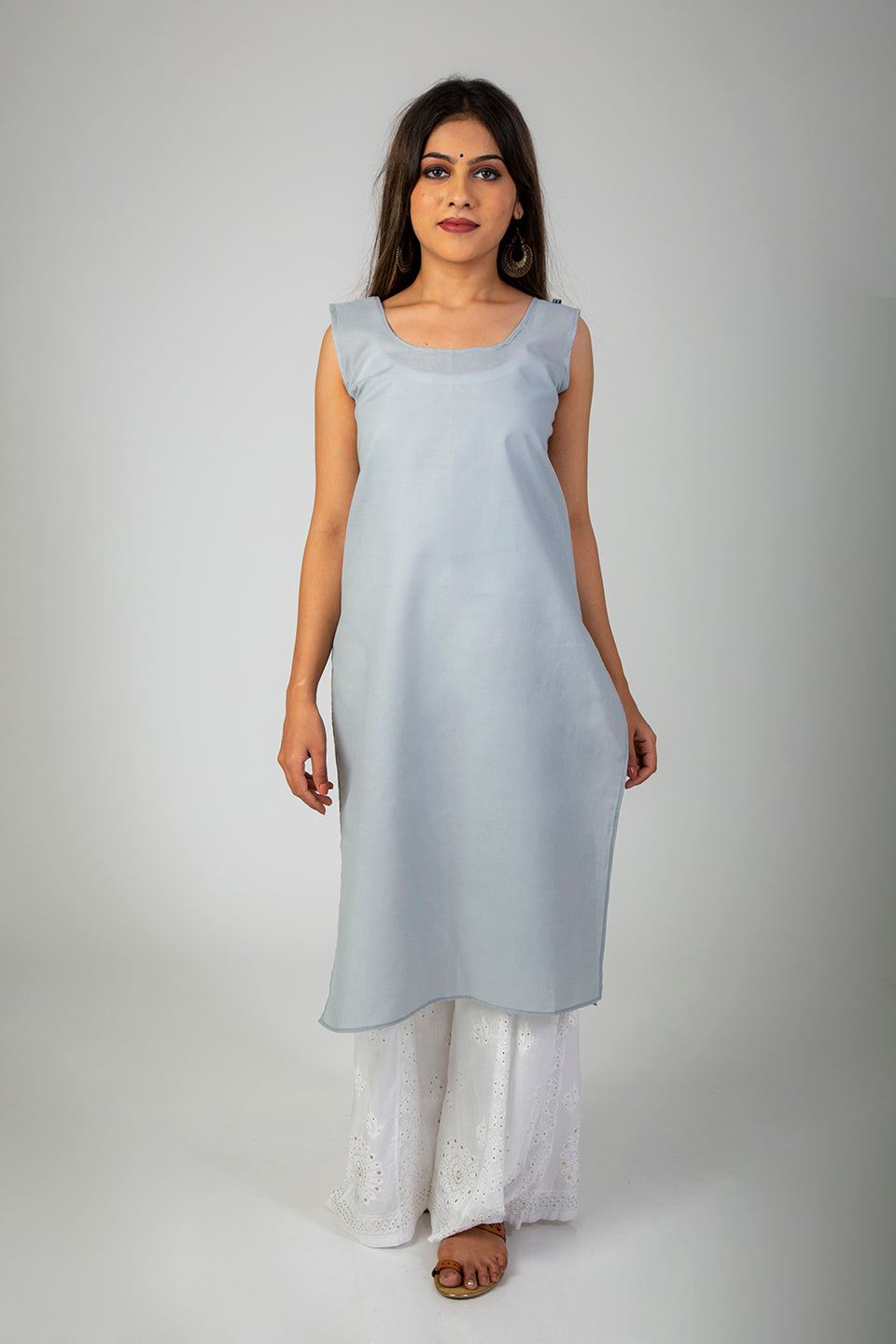 Chikan Grey Slip For Women