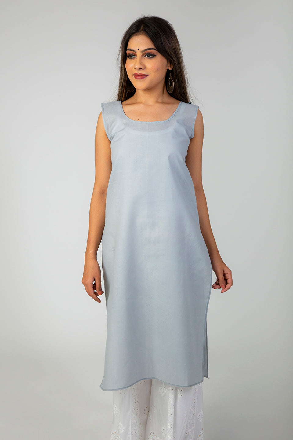 Chikan Grey Slip For Women